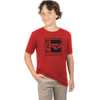 FXR T-Shirt Broadcast Premium Kinder Red Heather/Black