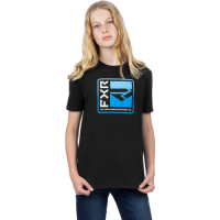 FXR T-Shirt Broadcast Premium Kinder Black/Blue